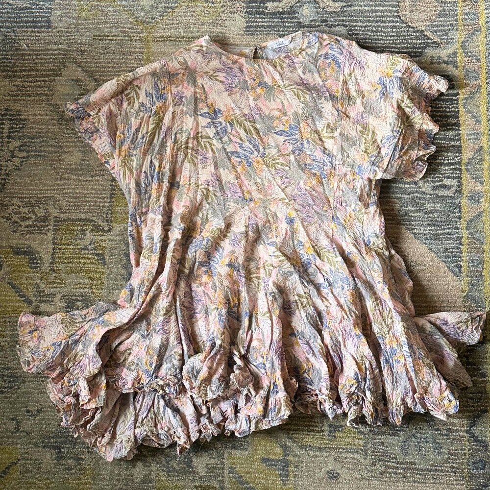 Floral Ruffle Multicolor Dress